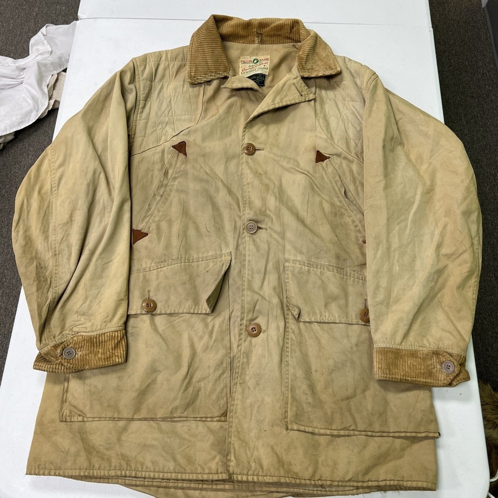 80s Abercrombie & Fitch Hunting Jacket Mens L Tan Vintage Canvas G2